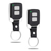 A black universal keychain remote for garage door openers, featuring a liftmaster and craftsman design.