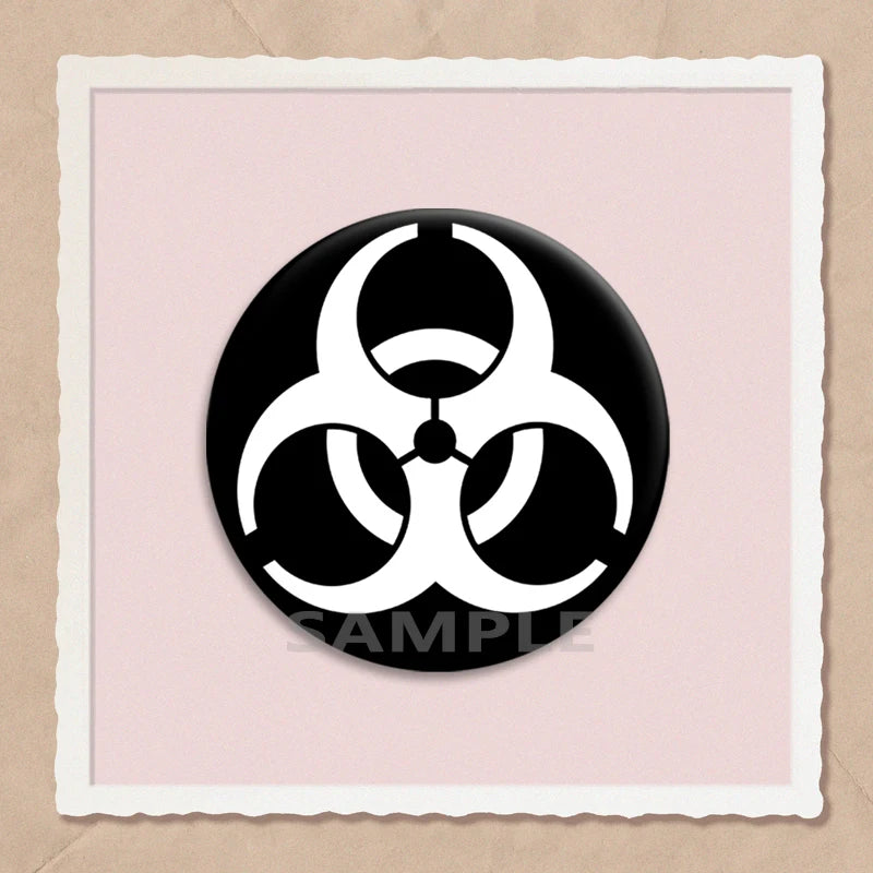 Biohazard Emblem Enamel Pin Set – Vintage Horror-Themed Brooch for Bags, Hats & Jackets