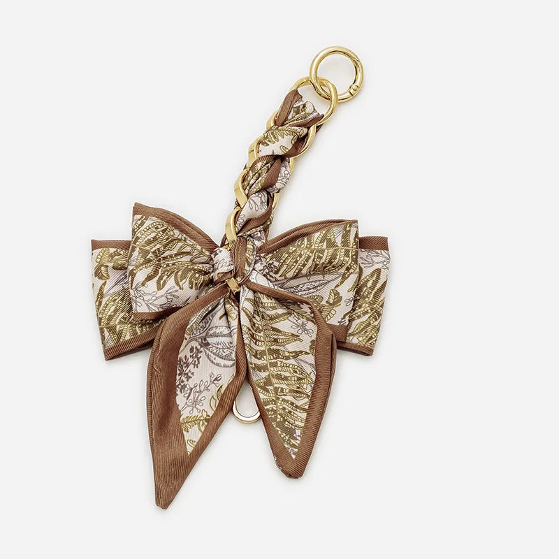Elegant Bow Chain Bag Strap with Hanging Charm