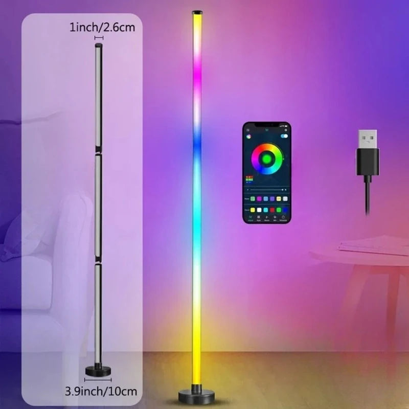 Smart RGB Corner Floor Lamp with Music Sync