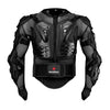 Black motocross armor jacket featuring mesh and protective padding for impact protection