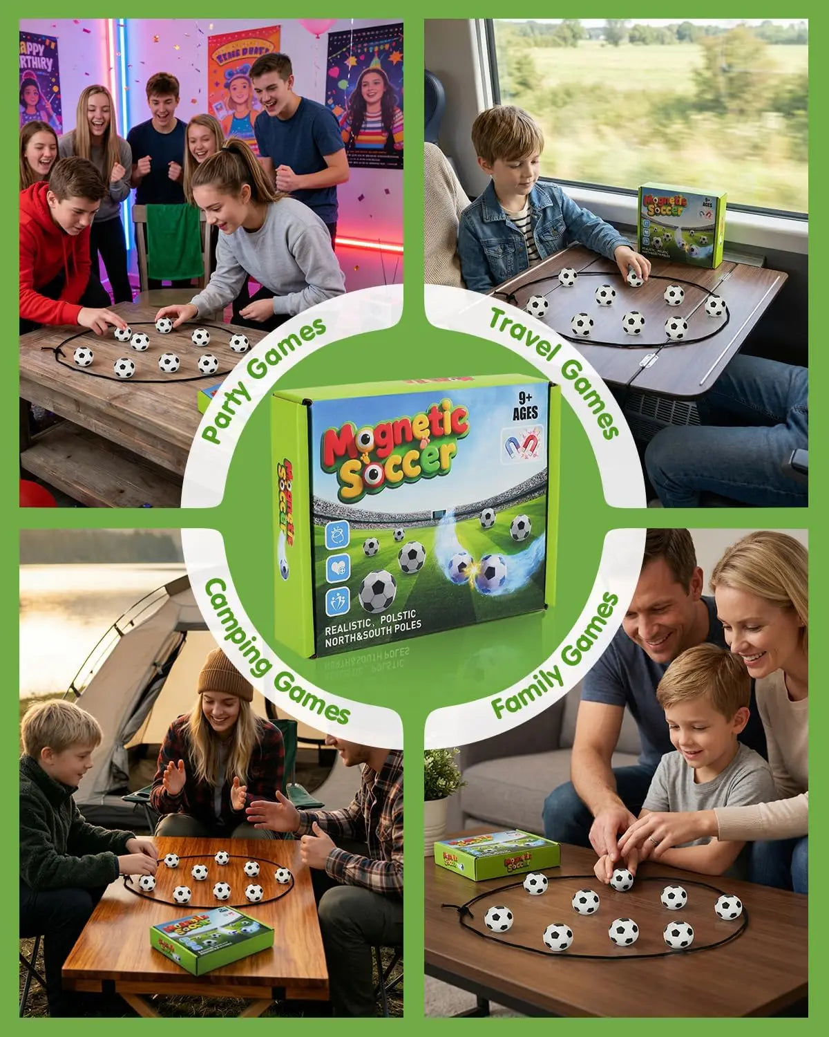 Magnetic Football Game Set with 20 Balls – Portable Strategy Board Game for Kids & Adults