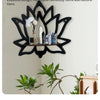 Handcrafted Lotus Wooden Wall Shelf with Cutout Design