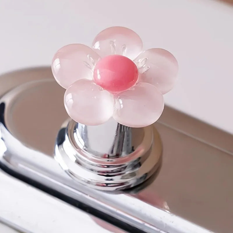 Flower-Shaped Bathroom Flush Button Helper