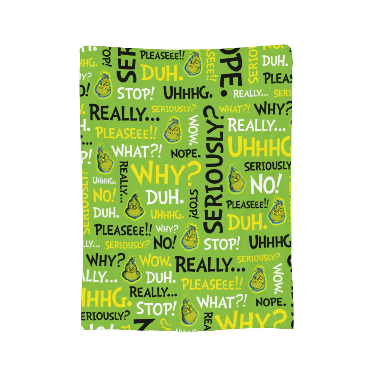 Grinch-Themed Coral Fleece Throw Blanket