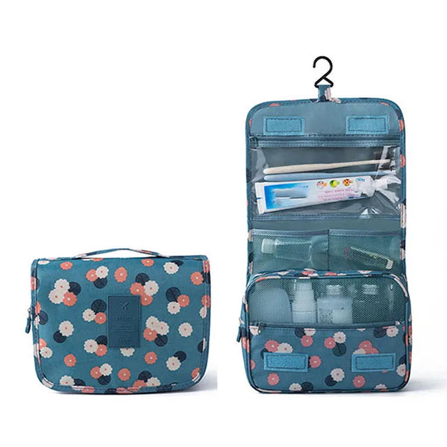 Floral Print Waterproof Hanging Travel Toiletry Bag