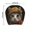 Cute Orange Cat Print Car Headrest Pillow Covers (Pair)