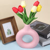Donut-Shaped Decorative Plastic Vase for Home & Office