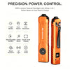 Orange multi-beam tactical flashlight with dual switch design and various light modes