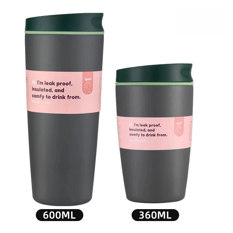 Double-Wall Insulated Coffee Tumbler with Leak-Resistant Lid