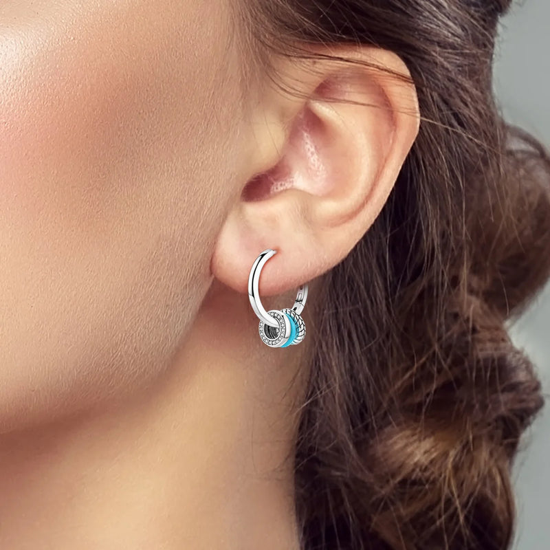 Triple-Layer CZ Hoop Earrings