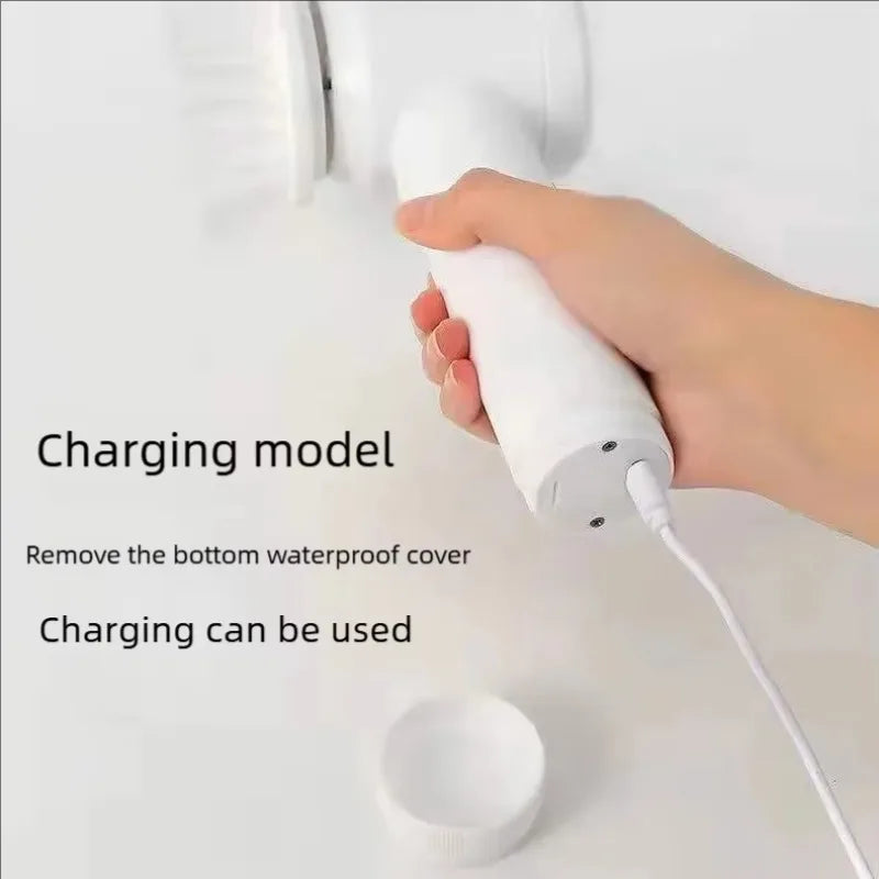 Cordless Electric Spin Scrubber with 5 Interchangeable Brush Heads