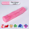 Pink chenille pipe cleaners craft set featuring various animal shapes