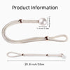 A set of two pearl and rope curtain tie-backs, one being 1.4 inches long.