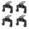 Black car back seat phone holder and organizer hook designed for secure mounting.