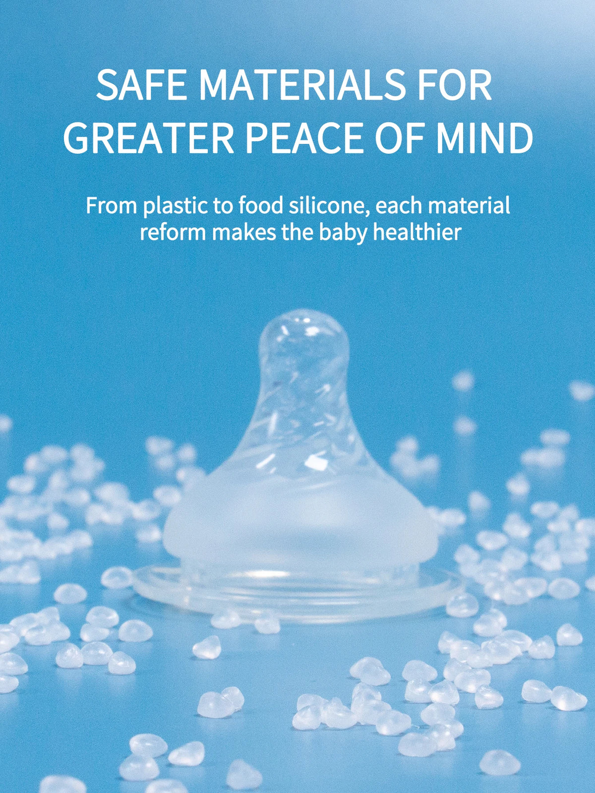 Wide Mouth Silicone Baby Bottle Nipple - Breast-Like Natural Flow