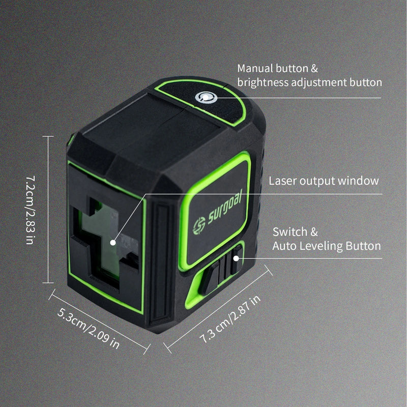 Self-Leveling Green Laser Level with Cross-Line Projection