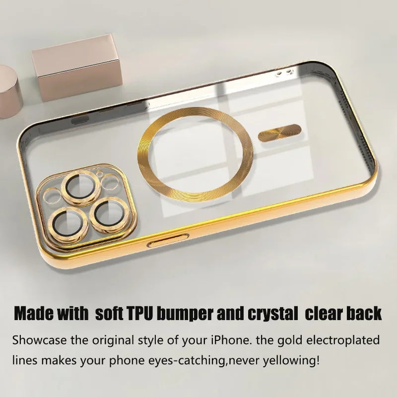 Clear Magnetic iPhone Case with Camera Lens Protector