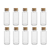 Set of 10 Mini Glass Bottles with Cork Stoppers for DIY and Decor