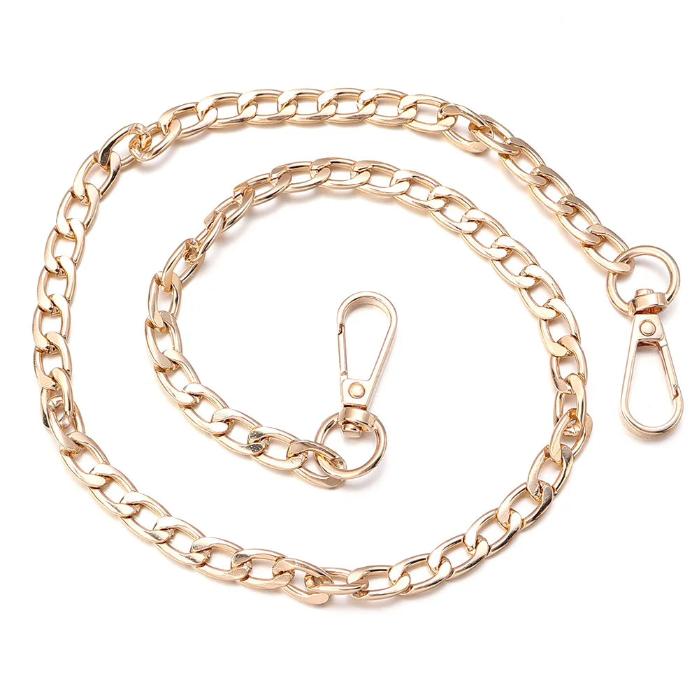 Gold-toned adjustable metal chain link shoulder strap for bags
