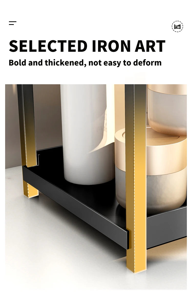 2-Tier Metal Desktop Organizer Rack for Cosmetics, Office Supplies & Bathroom Essentials