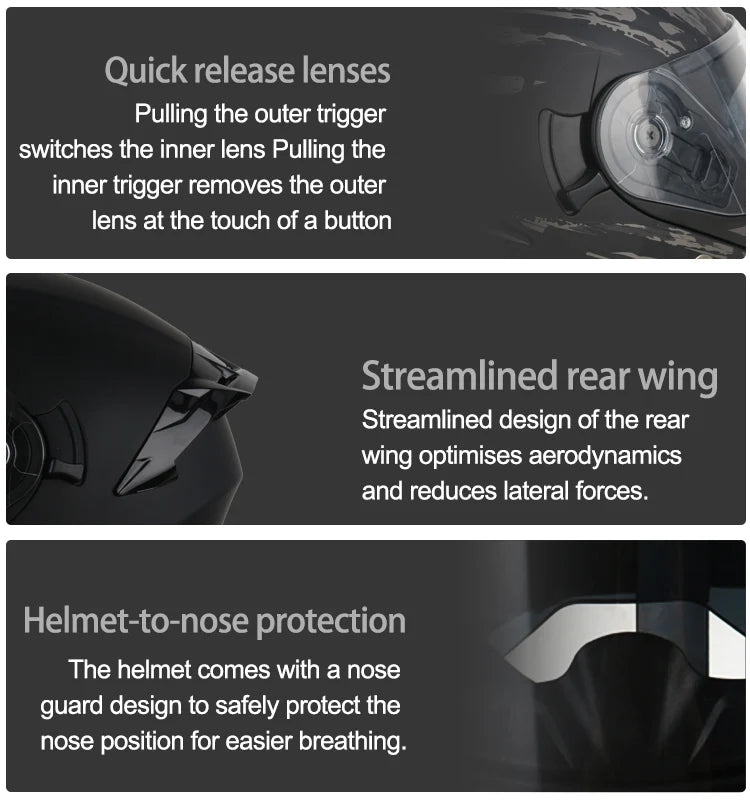 Modular Flip-Up Motorcycle Helmet with Removable Chin Guard