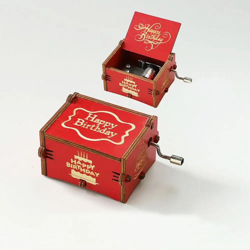 Hand-Cranked Wooden Music Box