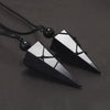 Geometric Natural Stone Pendant Necklace with Adjustable Leather Cord