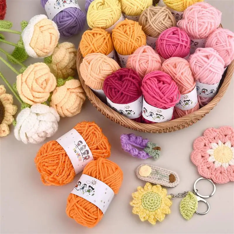 12-Color Soft Acrylic Yarn Set for Knitting & Crochet
