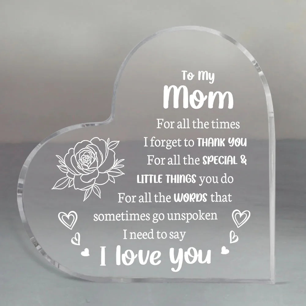 "I Love You Mom" Acrylic Keepsake for Mother's Day