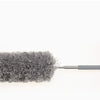 A gray extendable microfiber duster with an adjustable handle.