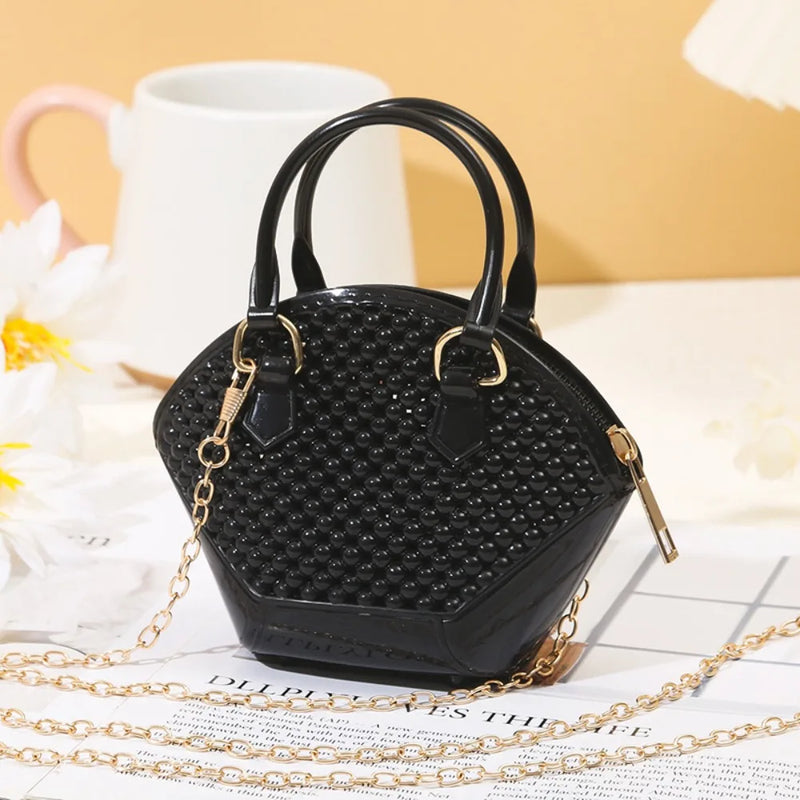 Transparent Jelly Crossbody Bag with Chain Strap