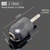 A close-up view of a C3 drill chuck with a 2-13mm shank, featuring a 1/2-20 UNF mount thread and an SDS Plus adapter.