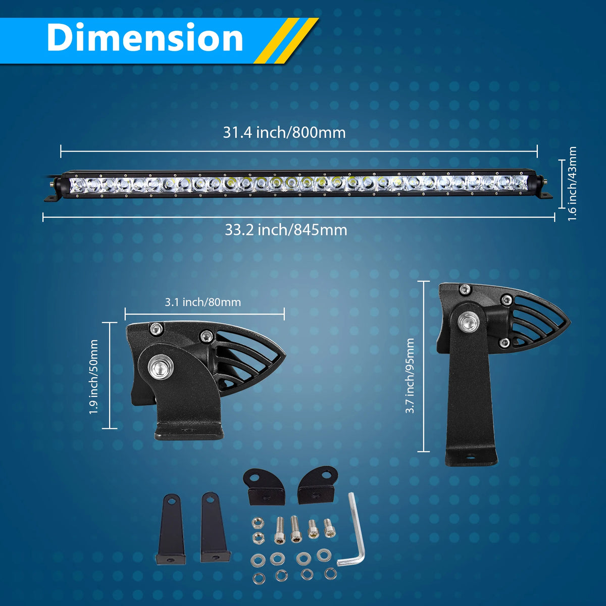Single Row LED Light Bar for Off-Road Vehicles