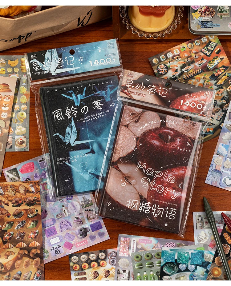 Y2K Aesthetic Sticker Book - 30 Sheets of Kawaii Japanese Stationery Decals