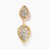 Detachable Double-Eye Gold Plated Stud Earrings
