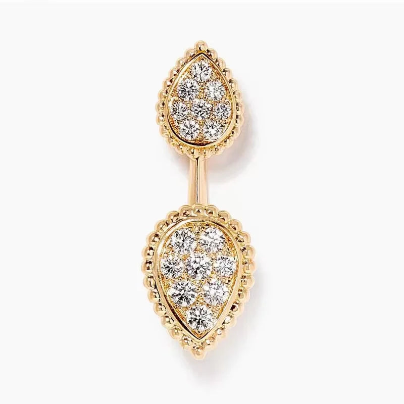 Detachable Double-Eye Gold Plated Stud Earrings