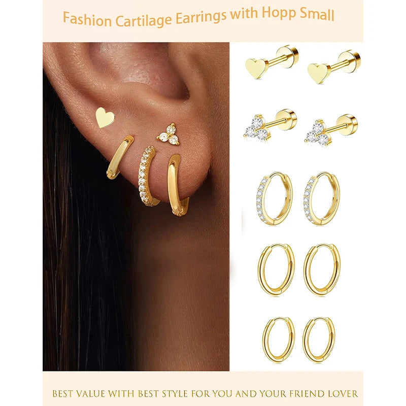 Moon-Shaped Stainless Steel Flatback Earrings