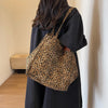 Vintage Leopard Print Canvas Tote Bag