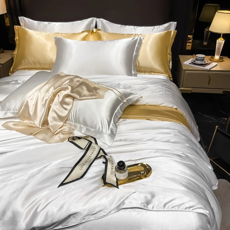 Housse de Couette en Satin de Soie Premium