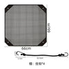 Black weather-resistant outdoor AC unit cover with a breathable mesh and attached cable