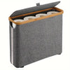 Bamboo and Oxford Cloth Toiletry Storage Basket with Lid
