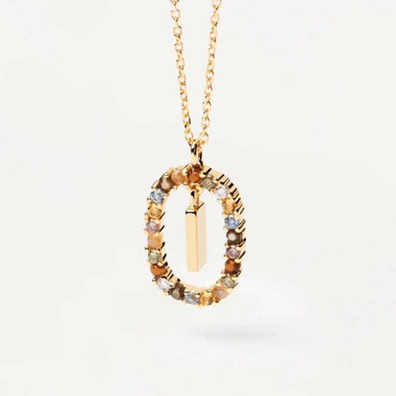 925 Sterling Silver Initial Letter Pendant Necklace