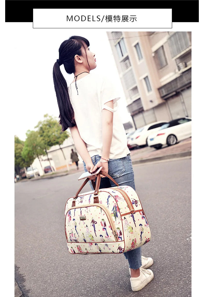 Floral Print Travel Duffle Bag for Women