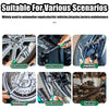 Chrome Vanadium Socket Set with Quick-Release Ratchet used for various maintenance tasks like automotive and factory work.