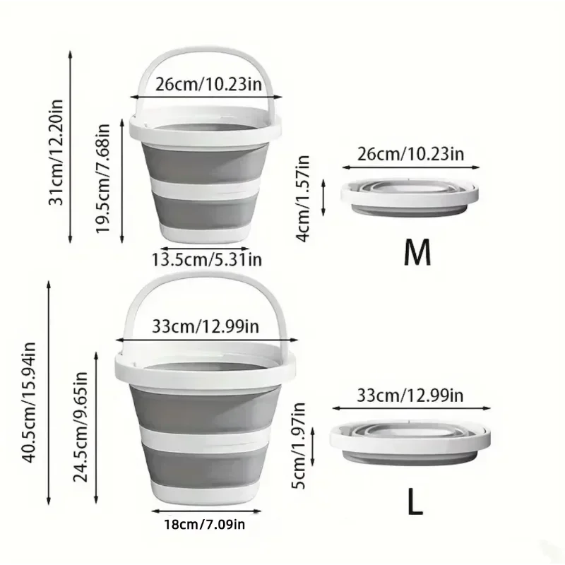 Foldable Water Bucket with Carry Handle for Camping and Home