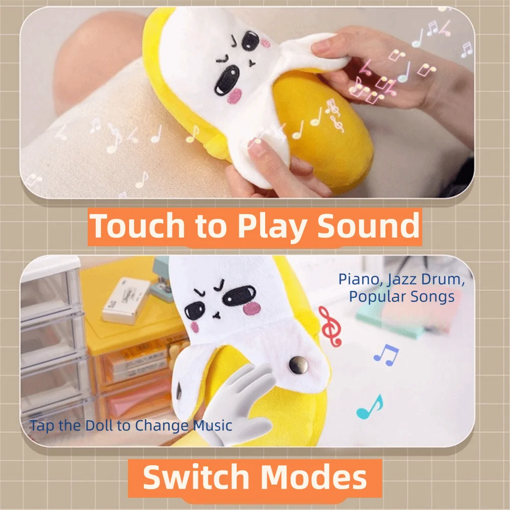 Banana Plush Musical Toy with Touch-Sensitive Rhythm Sensor