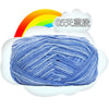 A ball of blue milk cotton blend yarn with a rainbow graphic and the text 05天盛绿.