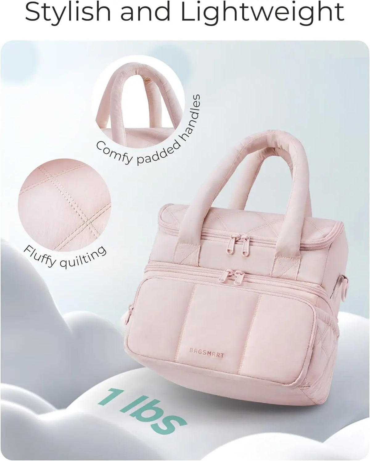 Insulated Double-Deck Lunch Bag with Leakproof Lining