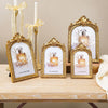 European Retro Arch Photo Frame with Golden Lace Design